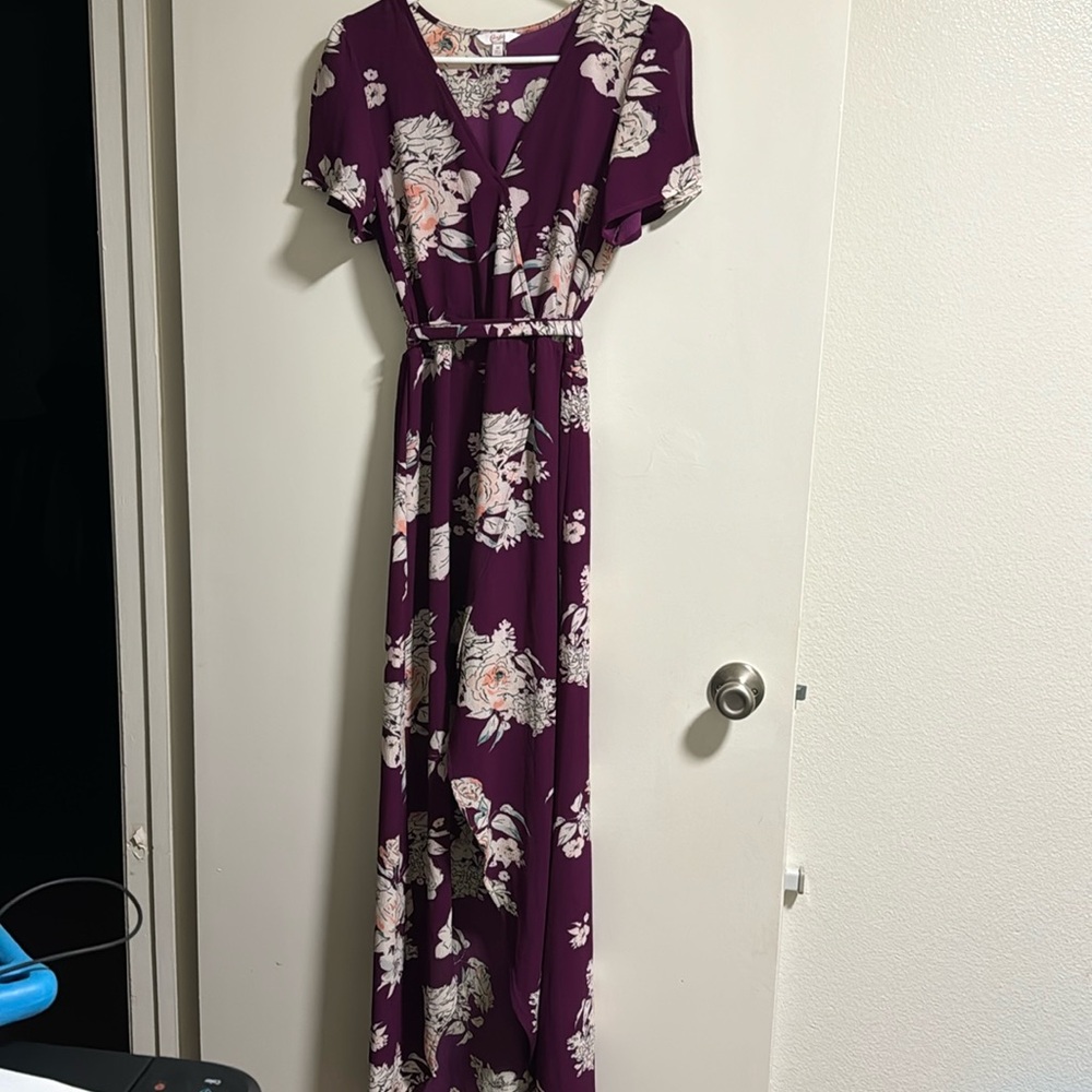 Candies floral purple romper / high low dress size XS